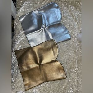 Zara metallic sweetheart neck strapless tops